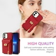 thumbnail image 2 of Dteck for Apple iPhone 11 Zipper Pocket Case, Flip PU Leather Wallet Crossbody Shoulder Strap Lanyard Case with Credit Card Holder Women RFID Blocking Protective Purse Cover, red, 2 of 7