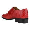 thumbnail image 3 of LIBERTYZENO Mens Genuine Leather Male Oxford Style Lace Up Dress Shoes, Red, 8.5, 3 of 8