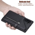 thumbnail image 3 of Allytech Zipper Wallet Case for Galaxy Note 10 6.3", Slim Back Cover with Cards Holder Zipper Kickstand Shockproof Wallet Case Cover TPU Shell for Samsung Galaxy Note 10 2019 Cell Phone, Black, 3 of 11