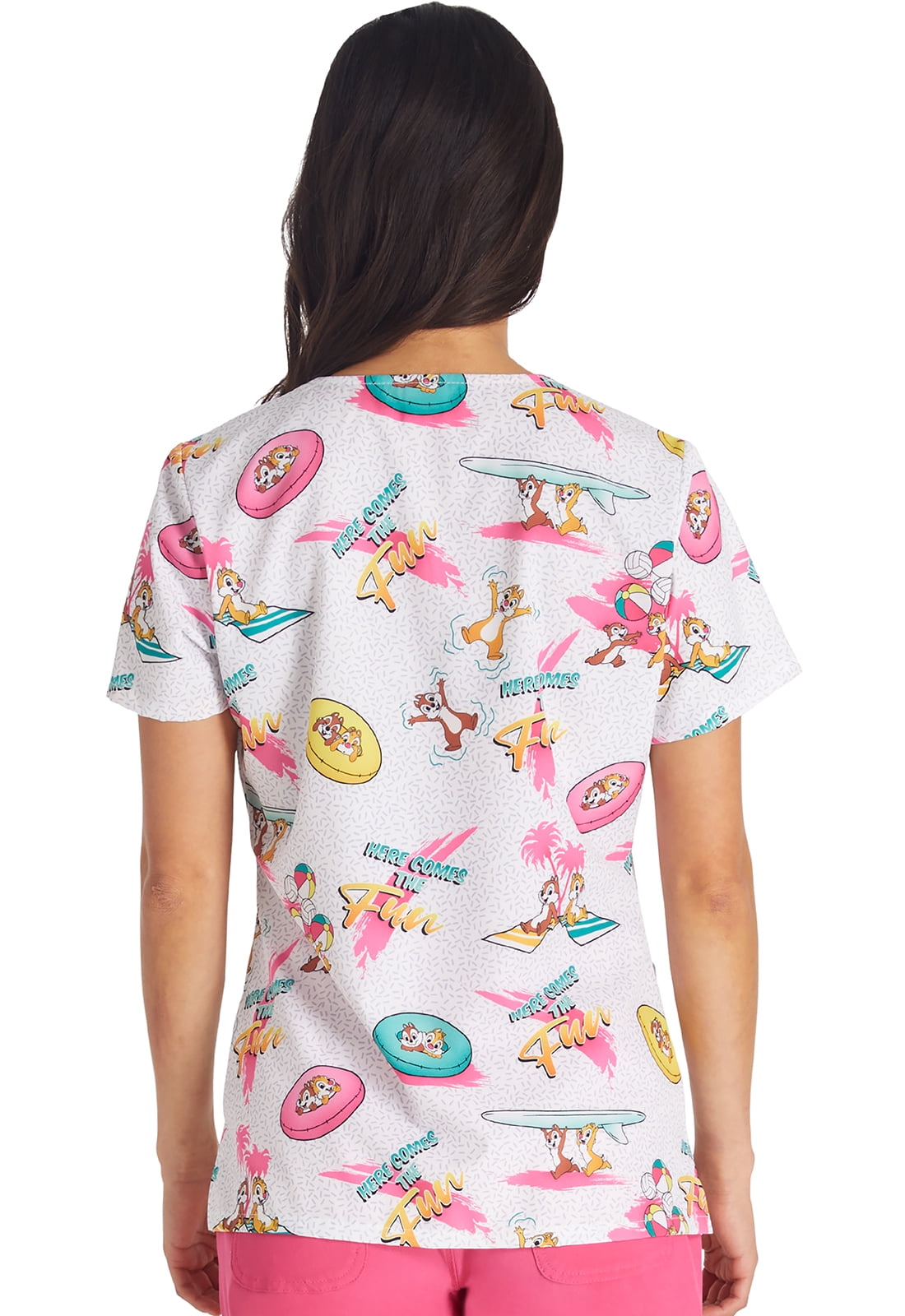 Tooniforms Scrubs Top For Women V-Neck Print TF614 - Walmart.com