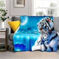 thumbnail image 1 of Flannel Blanket Animal Tiger Lion Printed Cover Blanket Character Travel Portable Blanket, 1 of 1