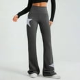 thumbnail image 2 of Xdegoge Flare Pants for Women, Wide Leg High Waisted Star Pattern, Stretchy Comfortable, Casual Streetwear Trousers, 2 of 9