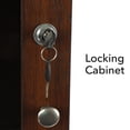 thumbnail image 2 of Atlantic Herrin Locking Bar Cabinet with Smoked Frosted Glass Door, Chestnut Woodgrain, 2 of 7
