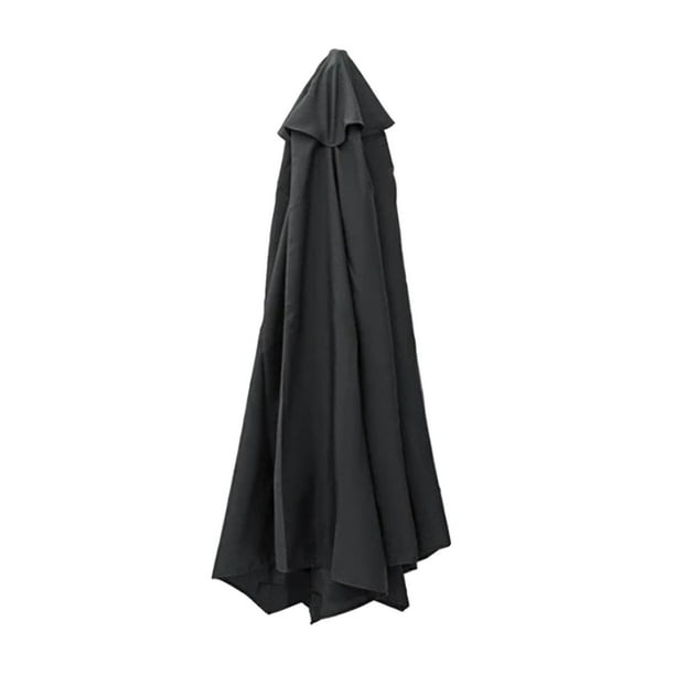 Cubierta de repuesto para sombrilla de tela duradera. Sombrilla resistente para patio y jardín. 27 metros 8 costillas negro