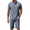 Flecking Navy Blue, variant on COOFANDY Men 2 Pieces Linen Pants Sets White Linen Pant and Shirt Short Sleeve Summer Beach Vacation Outfits
