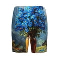 thumbnail image 4 of Picia Mountain Blue Flowers Vase Pajama Shorts for Men, Men's Pajama Bottoms, Sleepwear,Short Pajama Pants-4X-Large, 4 of 9