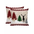 thumbnail image 2 of Christmas Decorative Throw Pillow Covers 20x20 Inch Set of 2 Reindeer Xmas Trees Pillow Cases for Couch, Buffalo Plaid Snowflake Snow Cushion Case for Living Room Bedroom Bed Car Chair, 2 of 8