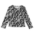 thumbnail image 4 of LTTVQM Shirts for Girls 2025 7-8 Long Sleeve Casual Fall Floral Print Tunic Tops Basic Crew Neck Blouses Holiday Shirts Light Gray 7-8 Years, 4 of 4