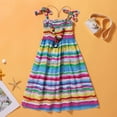 thumbnail image 3 of URMAGIC Girls Bohemian Dresses Floral Sleeveless Rainbow Beach Sundress 2-10 Years, 3 of 8