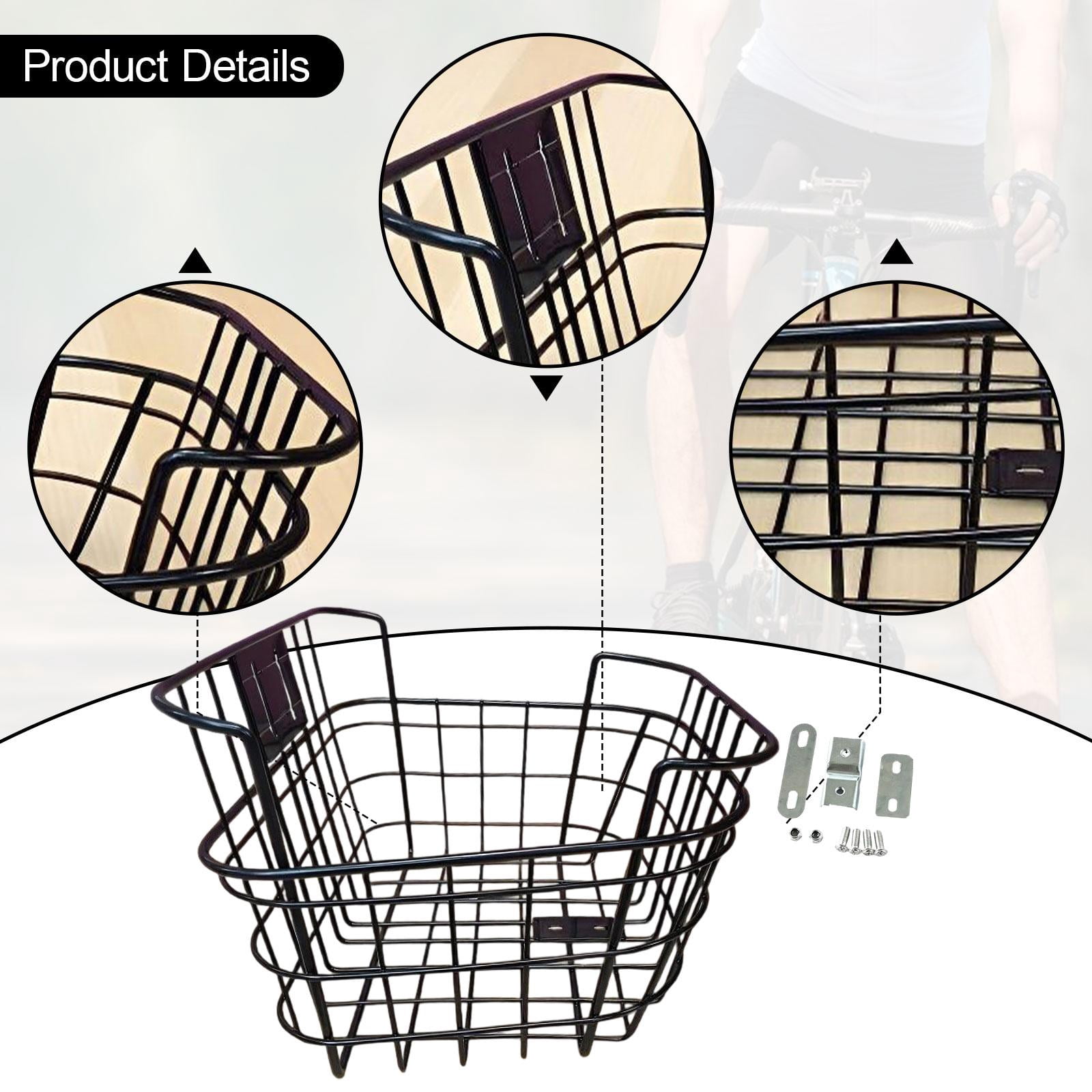 DimyFew Bike Basket Aluminum Alloy Metal Wire Bicycle Cargo Rack Electric Bike Front And