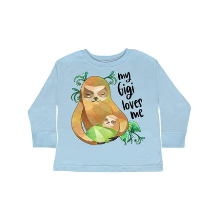 

Inktastic My Gigi Loves Me Cute Sloth and Baby Gift Toddler Boy or Toddler Girl Long Sleeve T-Shirt