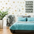 thumbnail image 3 of Unique Bargains Star Pattern Removable Peel and Stick Wall Decals Sticker Decor Living Room Bedroom Gold Tone 39pcs, 3 of 6