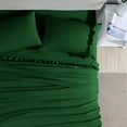 thumbnail image 3 of 4 Piece Ruffle Sheet Set, 2" Inch Ruffle Hem On Flat Sheet, 8 Inch Deep Pocket, 100% Egyptian Cotton, 800 TC, King Size, Solid Green, 3 of 4