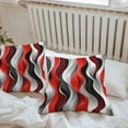 thumbnail image 5 of Abstract Wave Line Outdoor Pillow Covers Pack of 2 Gray Red Black Stripe Graffiti Waterproof Throw Pillow Covers Decorative Cushion Cases for Patio Garden Tent Balcony Couch 20x20 inch, 5 of 8