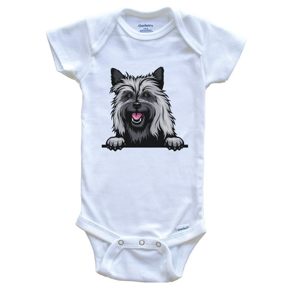 Cairn Terrier Dog Breed Cute Baby Bodysuit, 0-3 months white