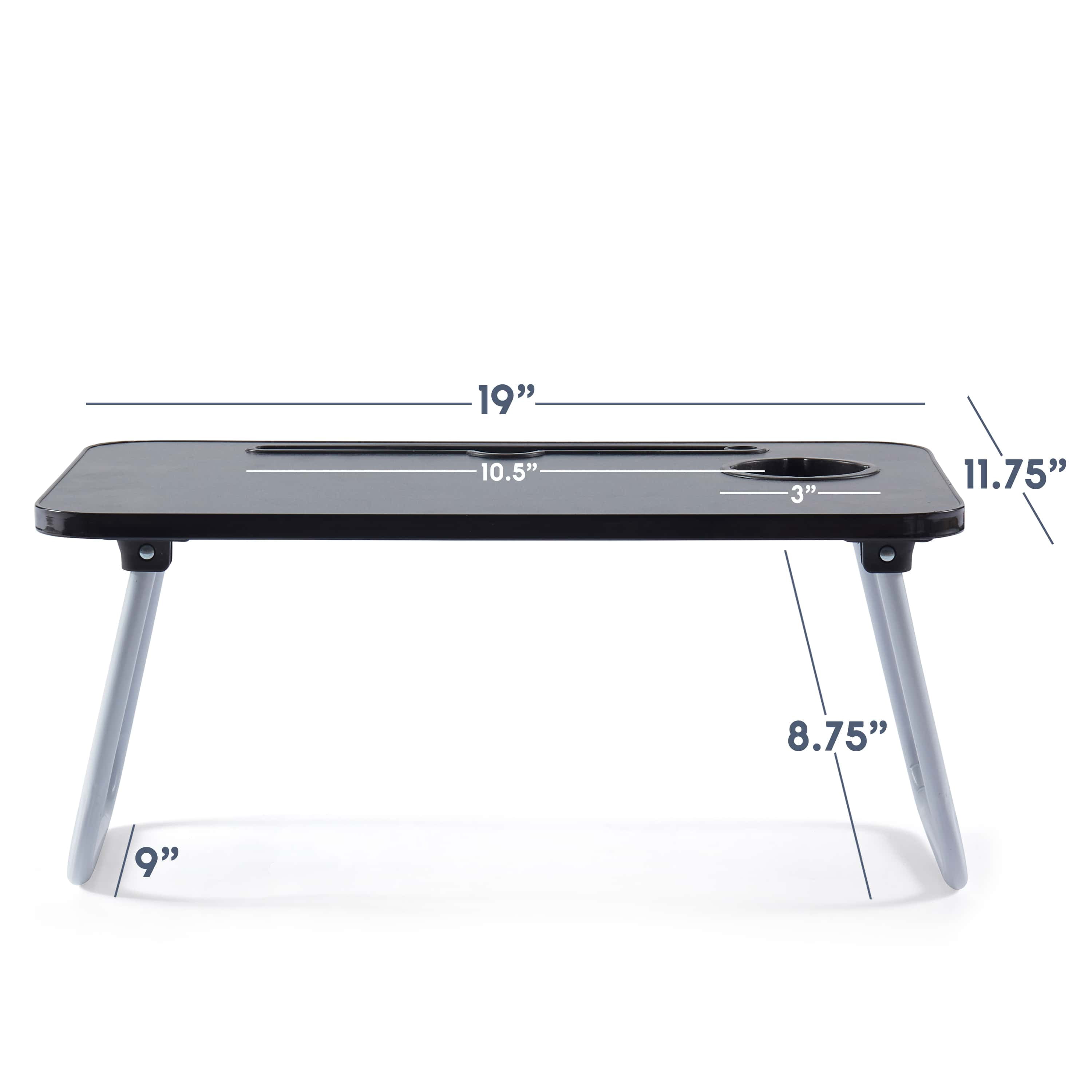 Lammaloe Foldable Lap Desk with USB Ports, Portable & Lightweight Laptop Desk for Bed and Couch - Ideal for Working, Reading, or Eating, Small