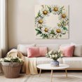 thumbnail image 5 of White Daisy Wall Art Painting on Canvas, Spring Flowers Watercolor Floral Beige Canvas Art Home Prints Wall Art Framed Modern Artwork for Living Room Bedroom Wall Decor 8x8in, 5 of 9