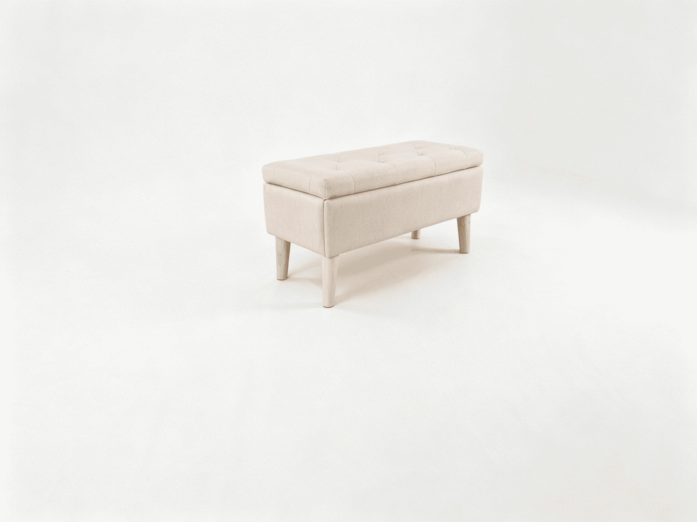 32" Wide Square Storage Ottoman Bench with Inner Storage Space, Upholstered Footrest & Bed End Bench, Multi‑Functional for Living Room, Bedroom