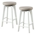 thumbnail image 6 of LuXeo Serena 24" Barstool White Legs with Beige Fabric Upholstered Seat (Set of 2), 6 of 12