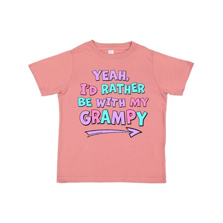 

Inktastic Yeah I d Rather Be with My Grampy in Pink Blue and Purple Gift Toddler Boy or Toddler Girl T-Shirt