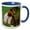 Blue/White, variant on 3drose, 2 Monarch Butterflies on Pink Flower, 15oz Two-tone Yellow Mug