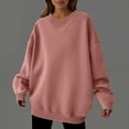 thumbnail image 5 of Womens Long Sleeve Tops Women's Solid Sweatshirt Women Fashion Solid Casual Loose Hoodie Neck Long Sleeve Sport Hoodie, 5 of 8
