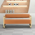 thumbnail image 2 of Waiting Room Chairs with Arms, 57.5'' Office Guest Chair Bench Seating Faux Leather for Beauty Salon Airport Bank Reception Area, 2 of 6