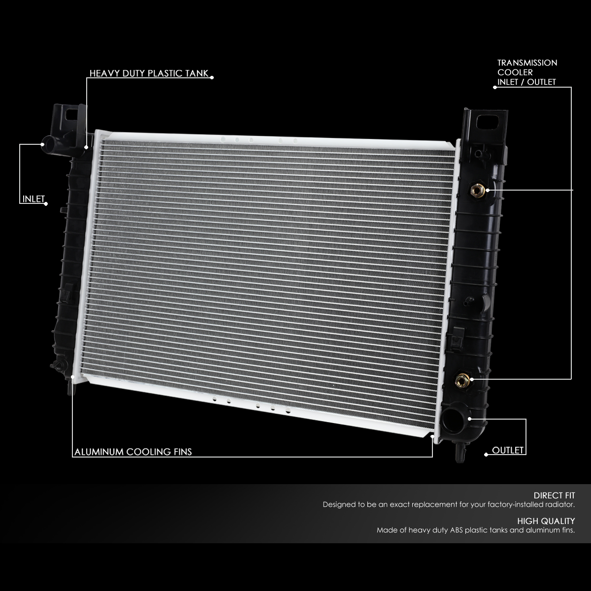 DNA Motoring 2334 Aluminum 28" Core Radiator for 1999-2006 Chevy Silverado GMC Sierra Automatic w/o EOC