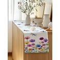 thumbnail image 5 of Table Runner 90 Inches Long for Kitchen Dining, Spring Flowers Dresser Scarf Farmhouse, Dining Table Decorations for Wedding/Parties, Watercolor Butterfly Dragonfly Daisy Country 13 x 90 In, 5 of 8