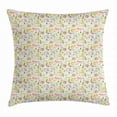 thumbnail image 1 of Colorful Throw Pillow Cushion Cover, Cartoon Style Forest Animals Hedgehog Fox and Owl Autumn Season Trees Mushroom, Decorative Square Accent Pillow Case, 18 X 18 Inches, Multicolor, by Ambesonne, 1 of 2