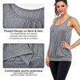 thumbnail image 3 of Camiseta sin mangas de yoga con espalda cruzada y cuello redondo sin mangas para mujer, 3 of 5