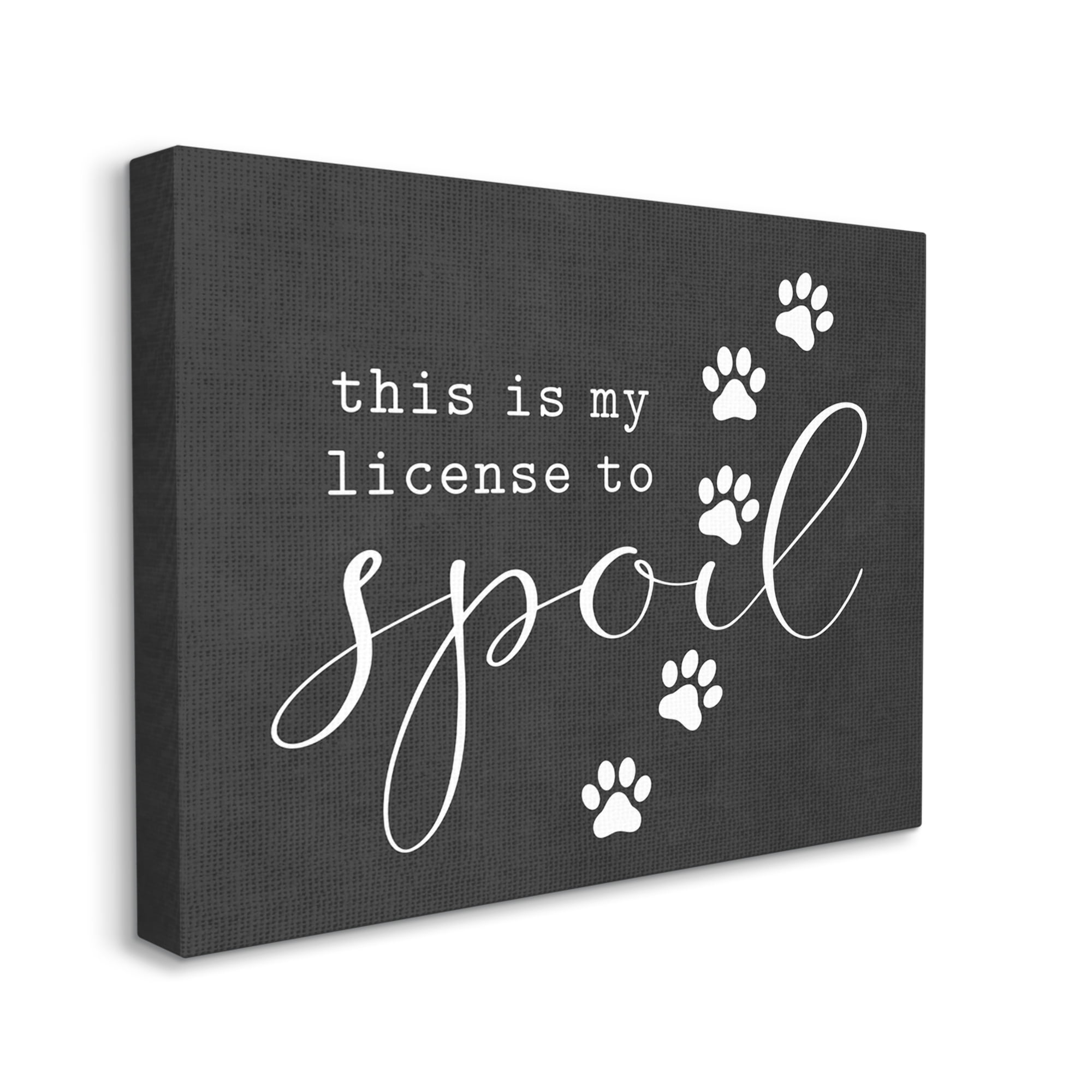 Stupell Industries License To Spoil Walking Paw Prints Animal Pet Graphic Art Gallery Wrapped Canvas Print Wall Art, Design by Lettered and Lined