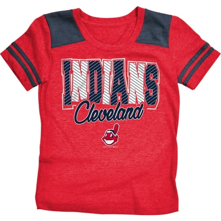 MLB Cleveland Indians Girls Short Sleeve Team Color Graphic