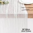 thumbnail image 2 of Hiroekza Bohemian Cheese Cloth Table Runner 72 Inch Long - Elegant Boho Gauze Cheesecloth Table Runners for Wedding, Party, Home & Kitchen Table Centerpiece Decor White, 2 of 2
