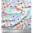 thumbnail image 1 of Soimoi Orange Rayon Fabric Floral Decor Fabric Printed BTY 56 Inch Wide, 1 of 3