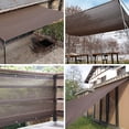 thumbnail image 4 of Sun Shade Sail Canopy – Heavy Duty Patio Cover with UV Protection, Breathable Mesh Tarp for Outdoor Deck, Garden, Balcony – Includes Ropes & Carabiners (Brown, 10x10 FT), 4 of 9