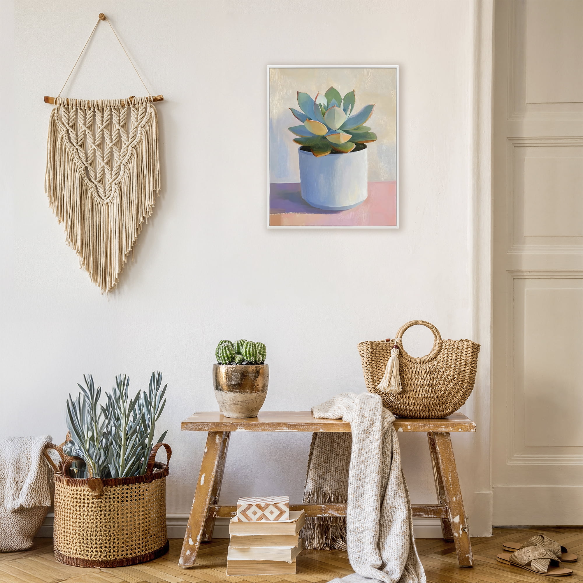 Stupell Industries Succulent Plant in White Pot White Framed Giclee Art, design by The Prints Vibe