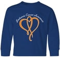 thumbnail image 3 of Inktastic Leukemia Awareness with Orange Ribbon Heart Long Sleeve Youth T-Shirt, 3 of 5
