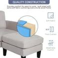 thumbnail image 5 of Haverchair Convertible Sectional Sofa, L-Shaped Couch Reversible Chaise for Small Space, Light Grey, 5 of 7