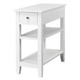 thumbnail image 1 of Gymax 3 Tier Nightstand Bedside Table Sofa Side End Table w/Double Shelves Drawer White, 1 of 10