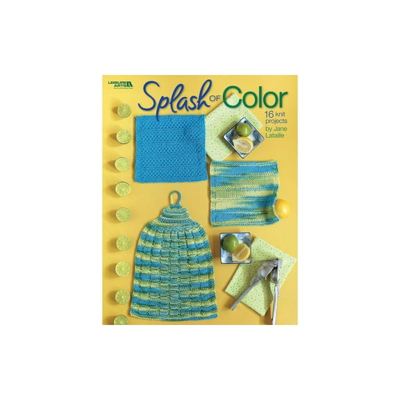 Leisure Arts Splash Of Color Knit Dishcloth Knitting Book