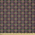 thumbnail image 2 of Ambesonne Floral Fabric by the Yard Microfiber, Simplistic Repeating Blossom, 5 Yards, Dark Fuchsia and Pale Taupe, 2 of 2