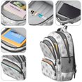thumbnail image 4 of Sunflower Outline White Pattern Cute School Backpack Bag with Padded Back and Adjustable Shoulder Straps 16.9 X 12.6 X 5.9 Inches, 4 of 5