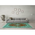 thumbnail image 3 of Ahgly Company Machine Washable Indoor Rectangle Medallion Turquoise Blue Traditional Area Rugs, 2' x 3', 3 of 4