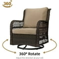 thumbnail image 2 of HOSSLLY 3 Pieces Outdoor Patio Furniture PE Rattan Wicker Table and Chairs Set Bar Set 360 Degree Swivel Rocking Chairs, with Cushioned Tempered Glass,Beige, 2 of 8