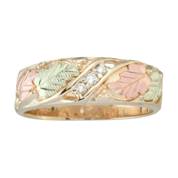 10k Three Stone Womens Diamond Wedding Ring .06 tw