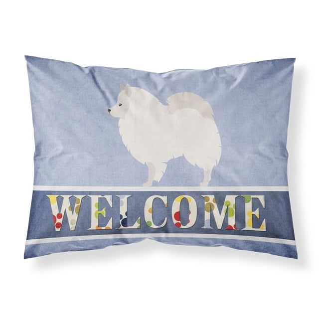 Carolines Treasures BB8317PILLOWCASE German Spitz Welcome Fabric Standard Pillowcase
