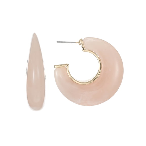 Time and Tru Peach Hoop Statement Earrings