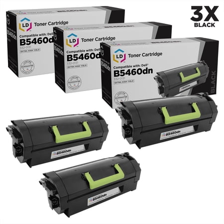 LD Compatible Replacements for Dell 332-0131 (03YNJ) Set of 3 Extra High Yield Black Laser Toner Cartridges for use in Dell Laser B5460dn