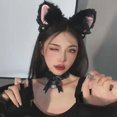 thumbnail image 1 of Diadema con orejas de gato de peluche y campana, súper hada, suave, para niña, súper linda, con orejas de conejo, para lavarse la cara, diadema para el cabello, foto, 1 of 5